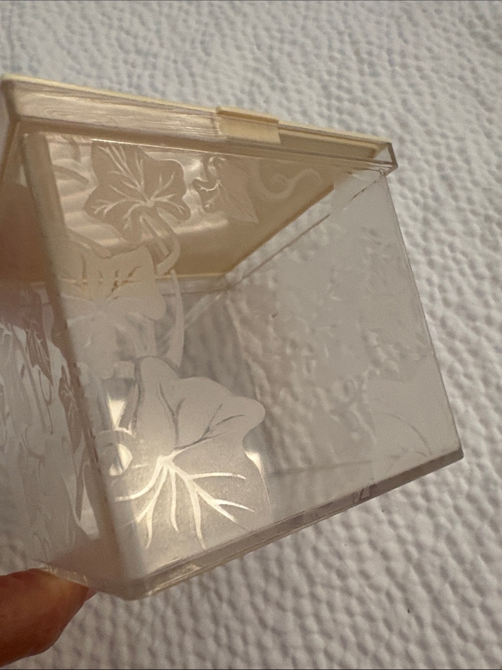 Vintage Clear Acrylic Q-Tip Holder Excellent Condition